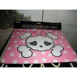 NEW by ENNOTEK, DESIGNER MOUSE PAD PINK DOG SKULL